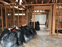 Bags and bags of rubbish: Old house nearly ready for tear down